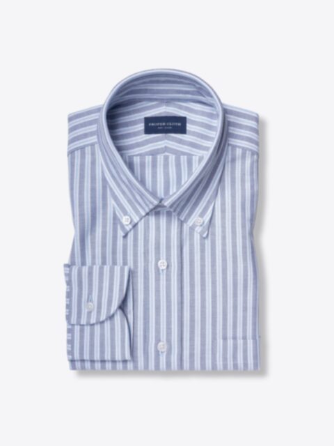 Shop Blue Multi Stripe Lightweight Oxford Cloth