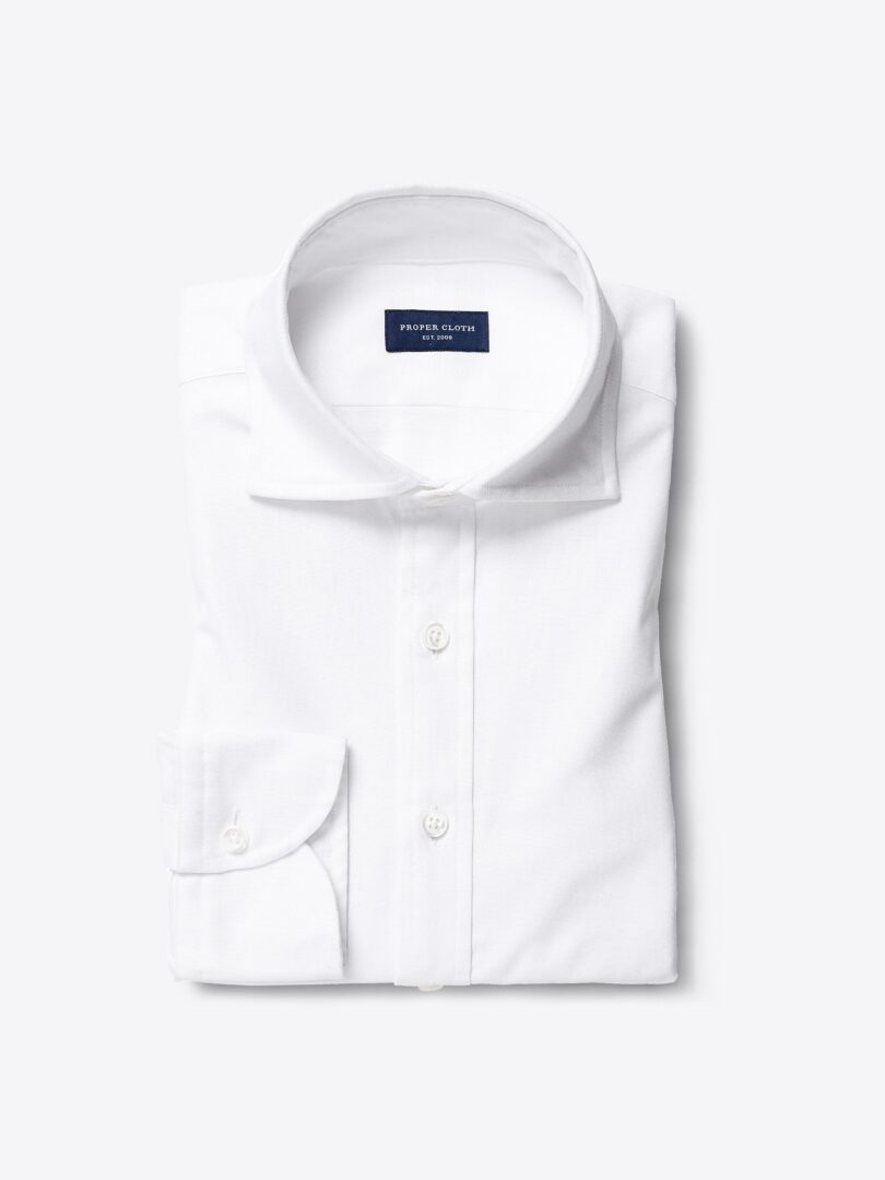 Thomas Mason White Comfort Oxford Men's Dress Shirt 