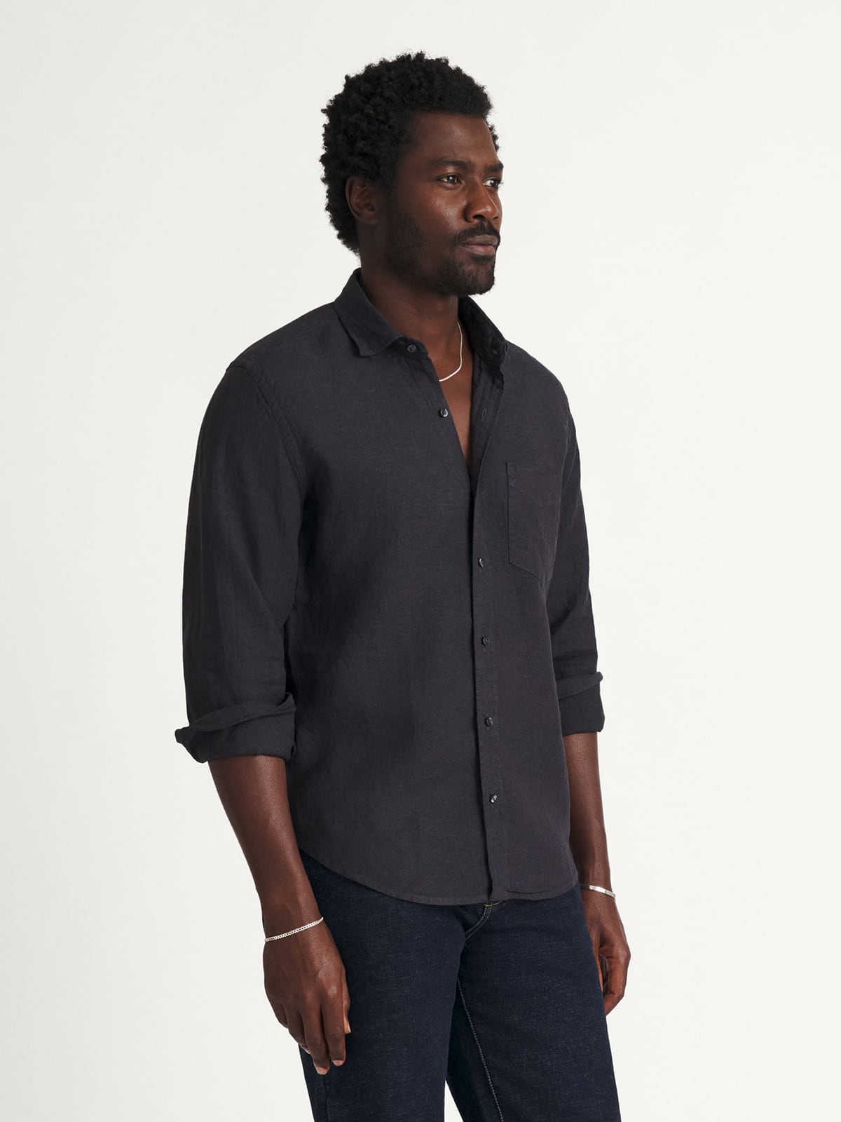 Proper Cloth Men's Faded Black Washed Linen Custom Dress Shirt - Black, Size: S, Regular, 100% Linen Proper Cloth Men's Faded Black Washed Linen Custom Dress Shirt - Black, Size: S, Regular, 100% Linen