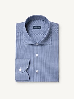 The Irving Check Shirt in Navy Mini Gingham