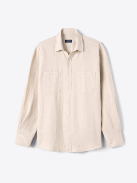 Shop Japanese Washed Beige Heavy Rustic Linen