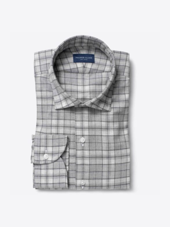 Satoyama Light Grey Plaid Flannel