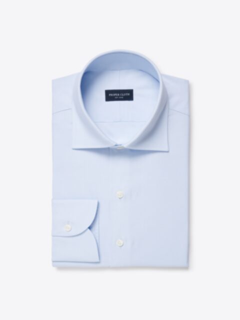 Shop Thomas Mason Light Blue Small Check Twill
