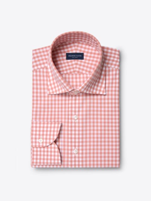 Shop Coral Medium Gingham Poplin