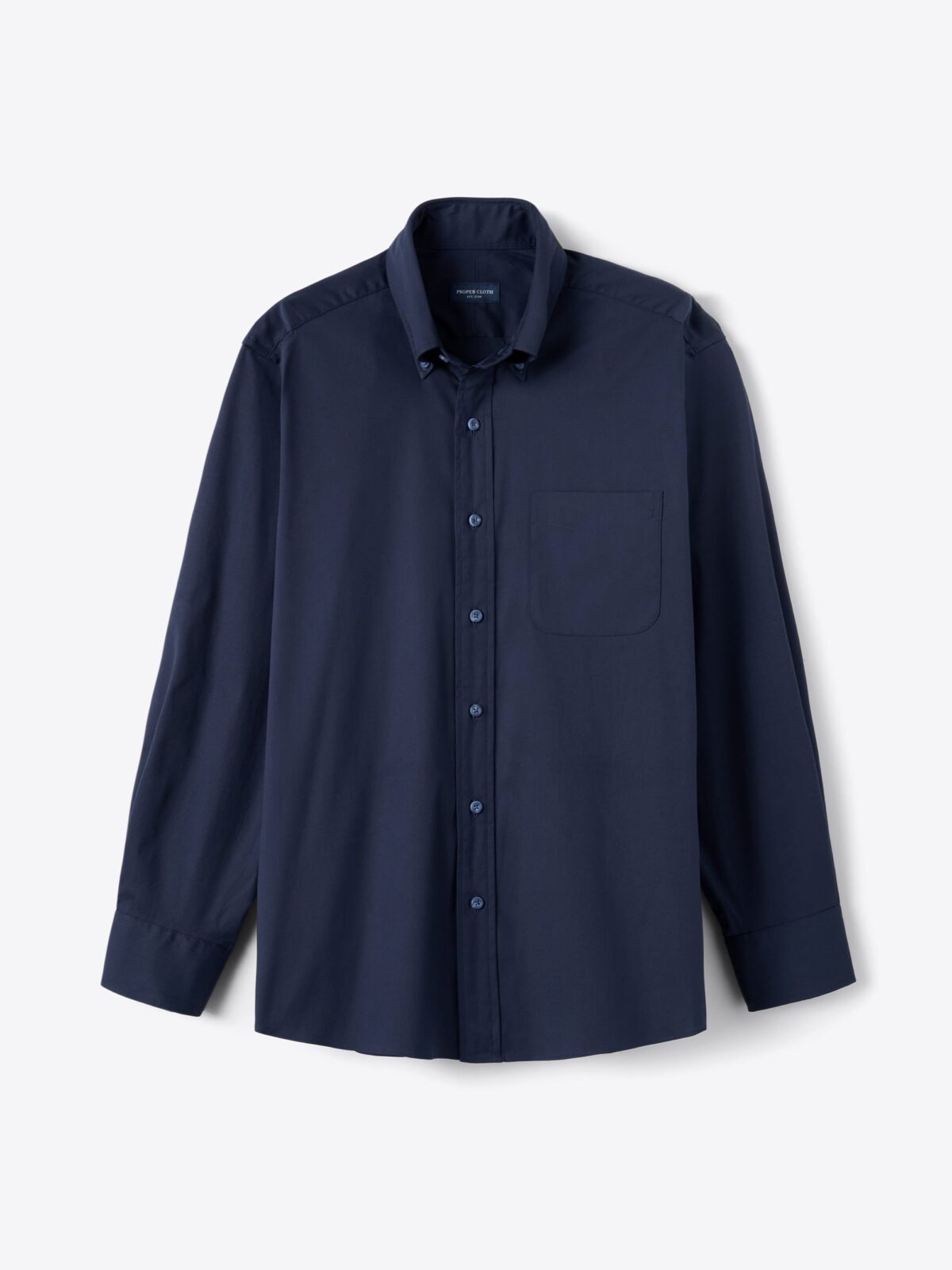 The Albini Stretch Poplin Sport Shirt in Navy