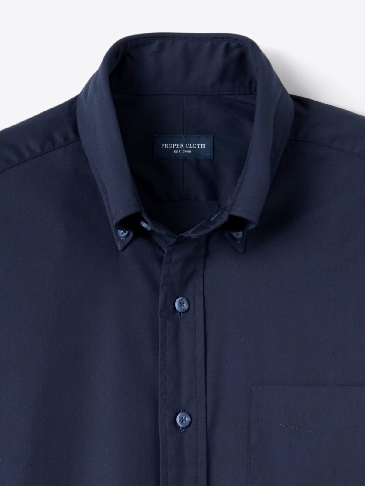 The Albini Stretch Poplin Sport Shirt in Navy
