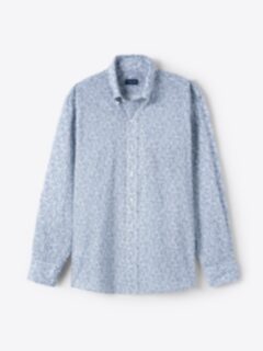 The Washed Poplin Sport Shirt in Slate Floral
