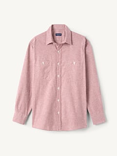 The Brushed Chambray Utility Shirt in Red