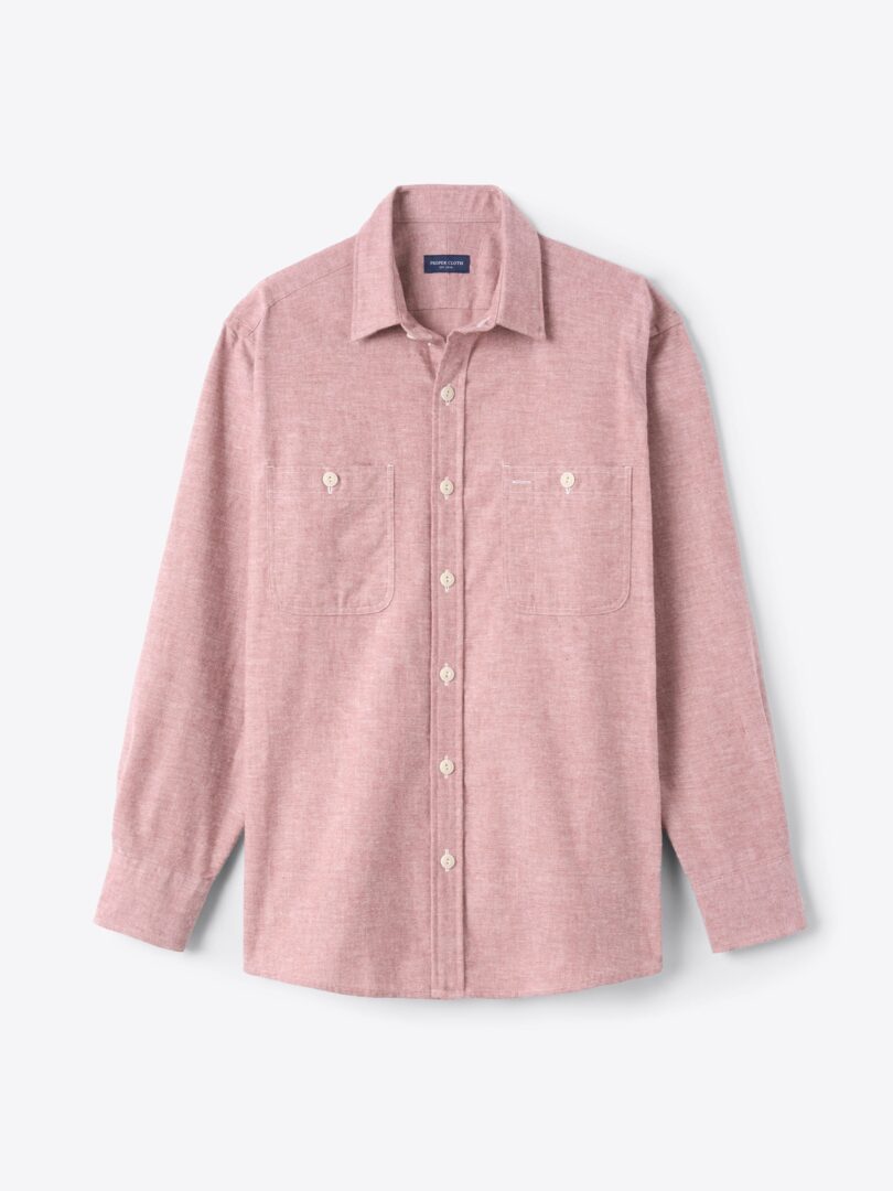 Portuguese Red Brushed Chambray 