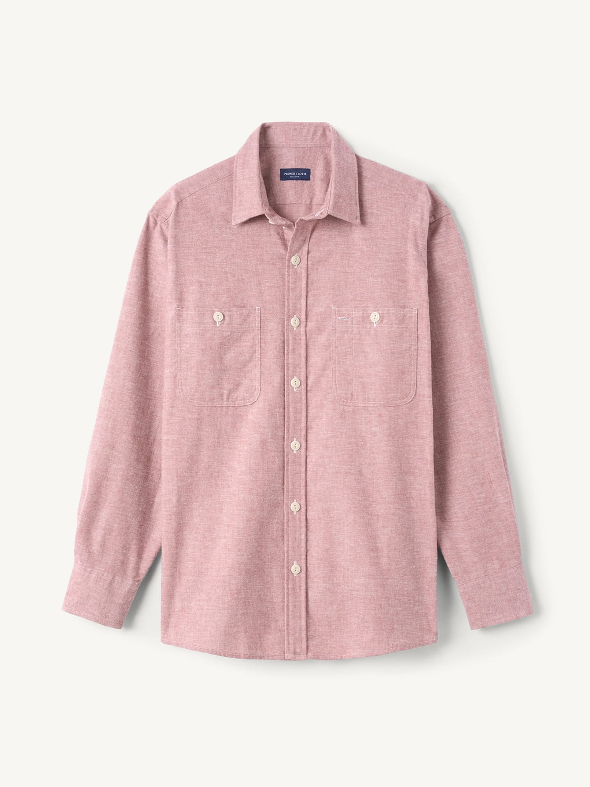 The Brushed Chambray Utility Shirt in Red