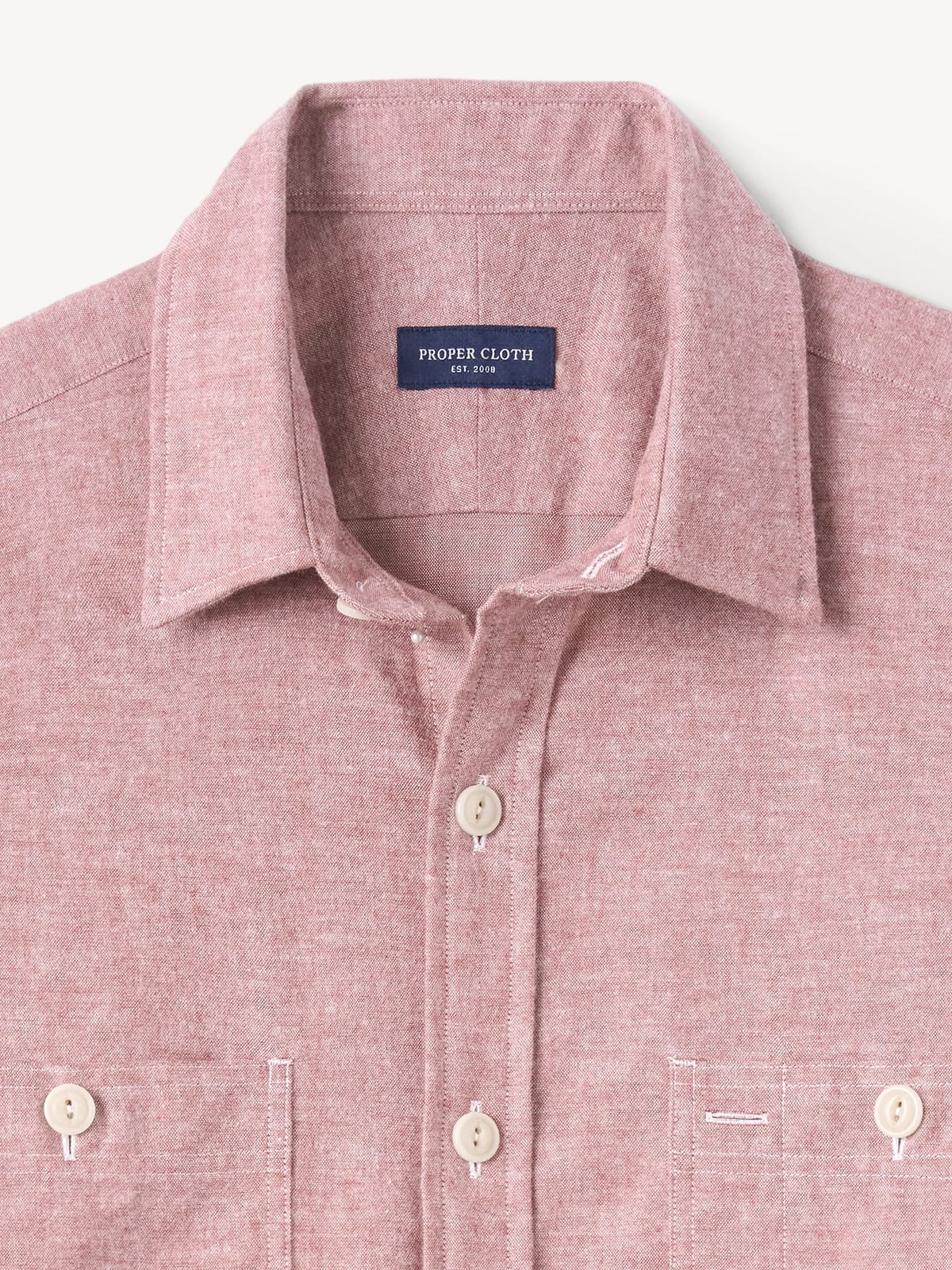 The Brushed Chambray Utility Shirt in Red