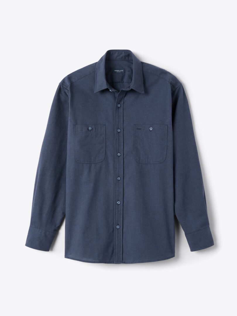 Portuguese Navy Brushed Chambray 