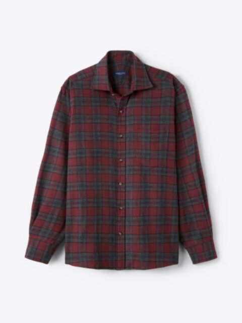Canclini Scarlet Ombre Plaid Beacon Flannel Men's Dress