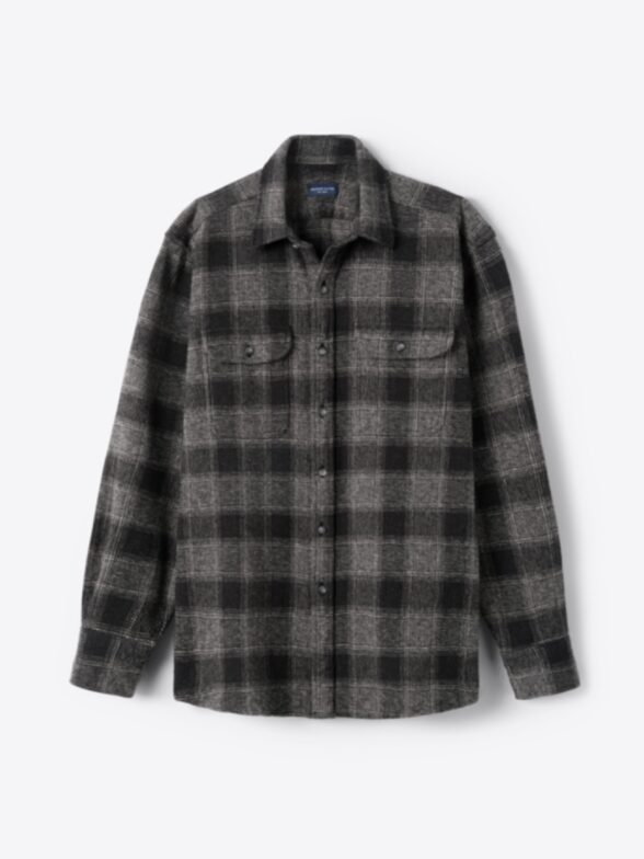 Men’s Japanese Grey Low Twist Large Plaid Thumb