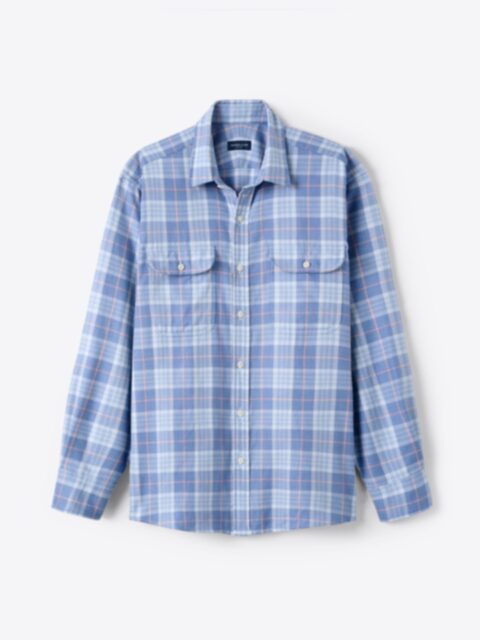 Light Blue and Lemon Ombre California Plaid Shirt by Proper