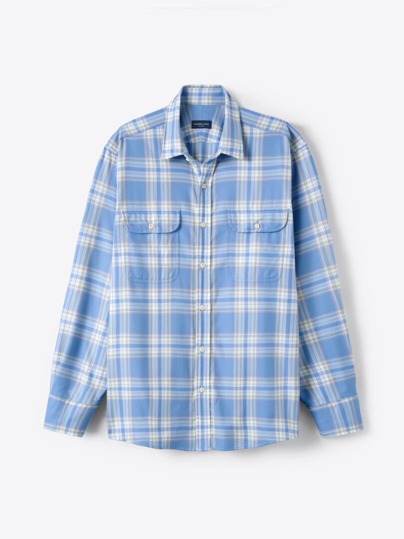 Blue Green and Rose California Plaid 