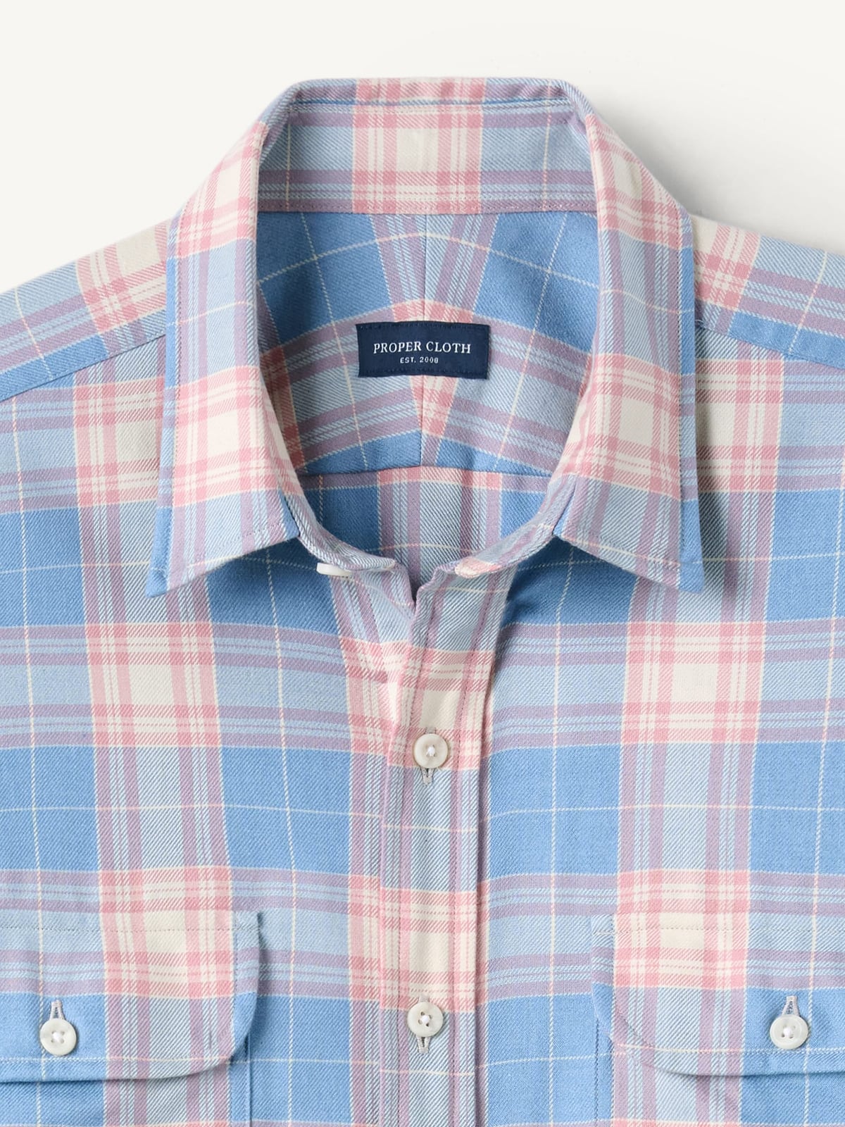 GUASCH Pyjama Femme Flanelle Boutonné Cadres Bleu/Rose DE420 D804