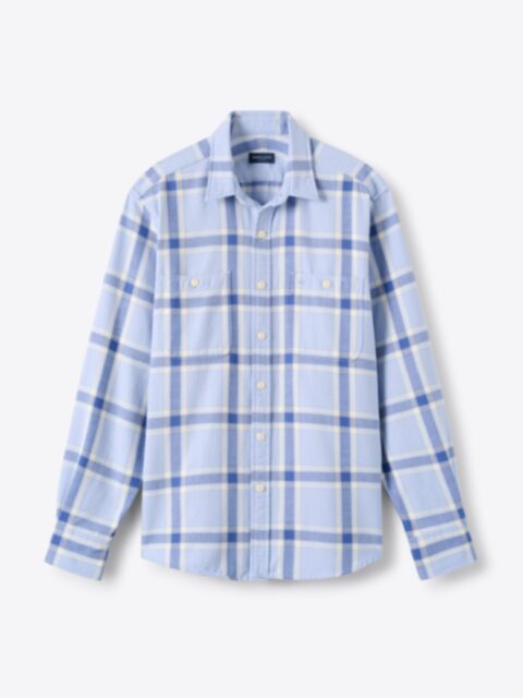 The Brushed Chambray Utility Shirt in Light Blue The Brushed Chambray Utility Shirt in Light Blue