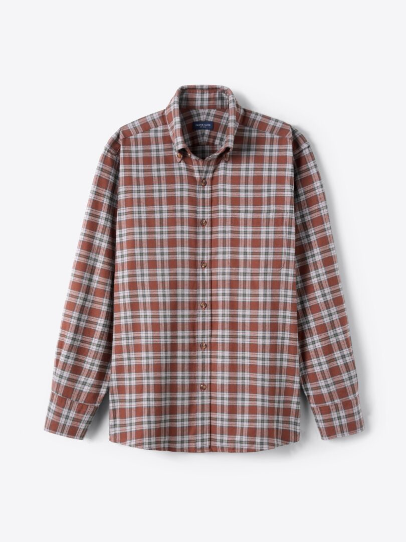 Stowe Rust and Grey Plaid Flannel 