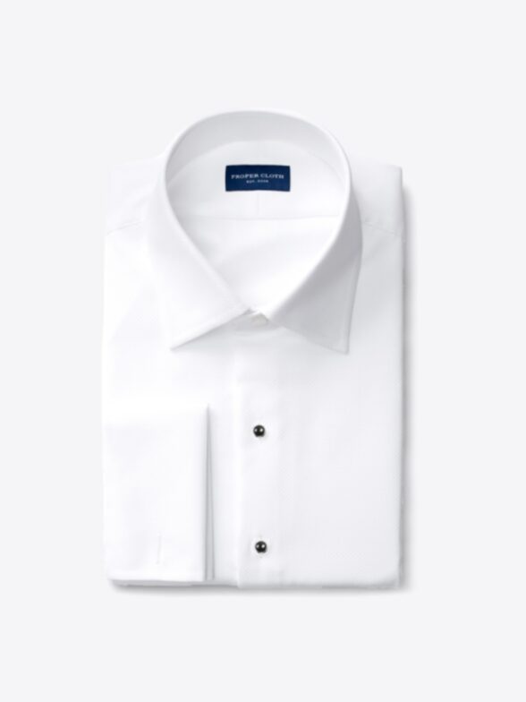 Wrinkle-Resistant Supima White Royal Oxford with Pique Bib