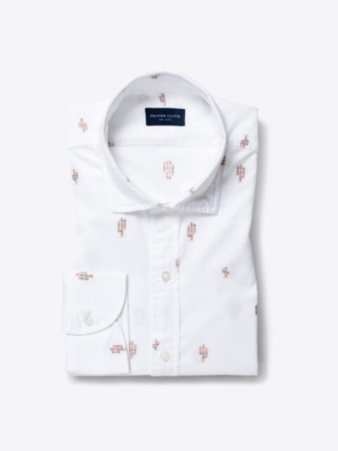 Shop Albiate Washed White Cactus Embroidered Twill