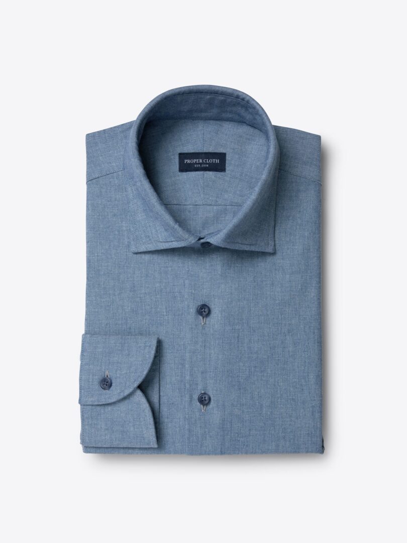 Albiate Dark Indigo Cotton Chambray 