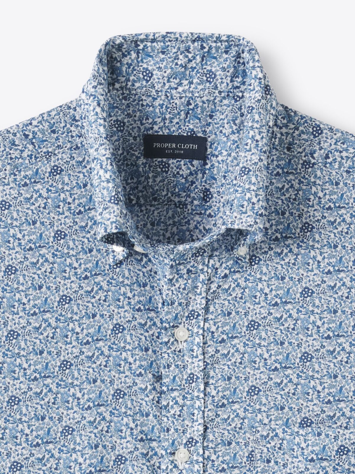 men's slim fit supershirt dress shirt Colorful Floral Patterned Slim Fit Long Sleeves Navy Blue Men Shirt – Wessi main image 0