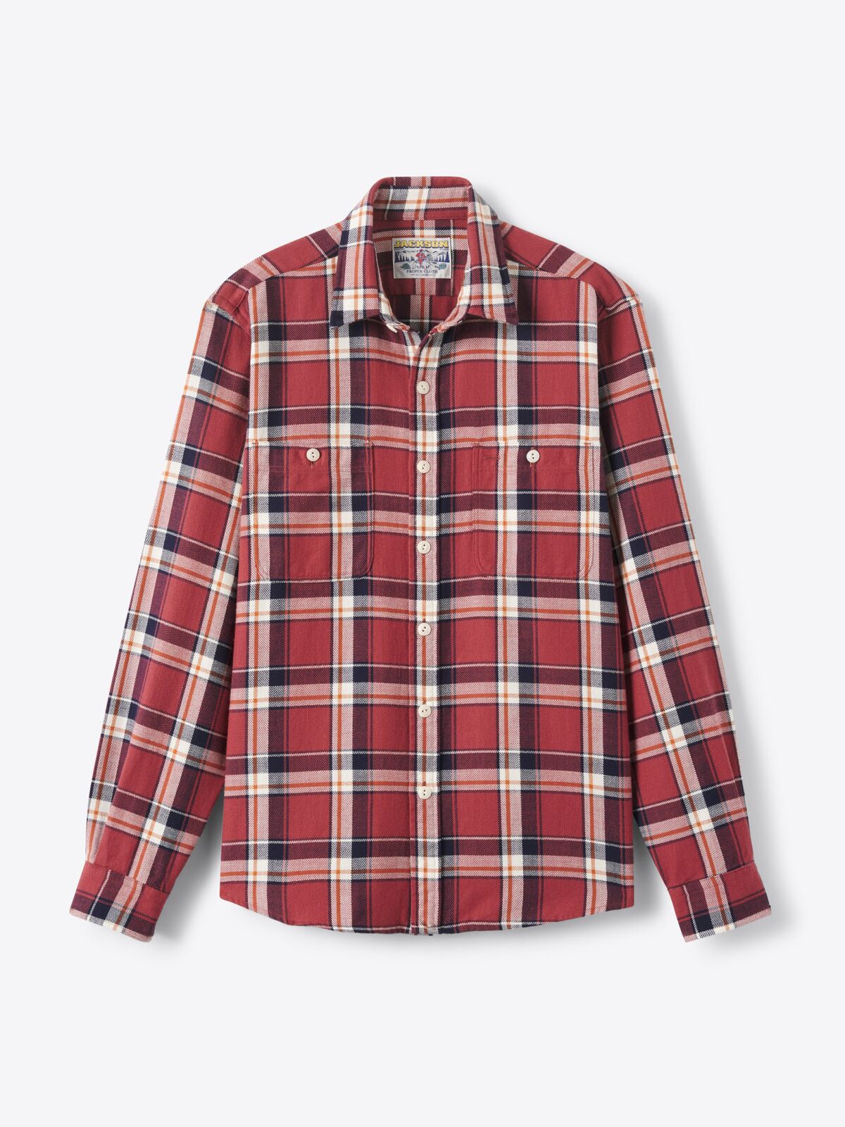 The Jackson Shirt in Brick and Navy