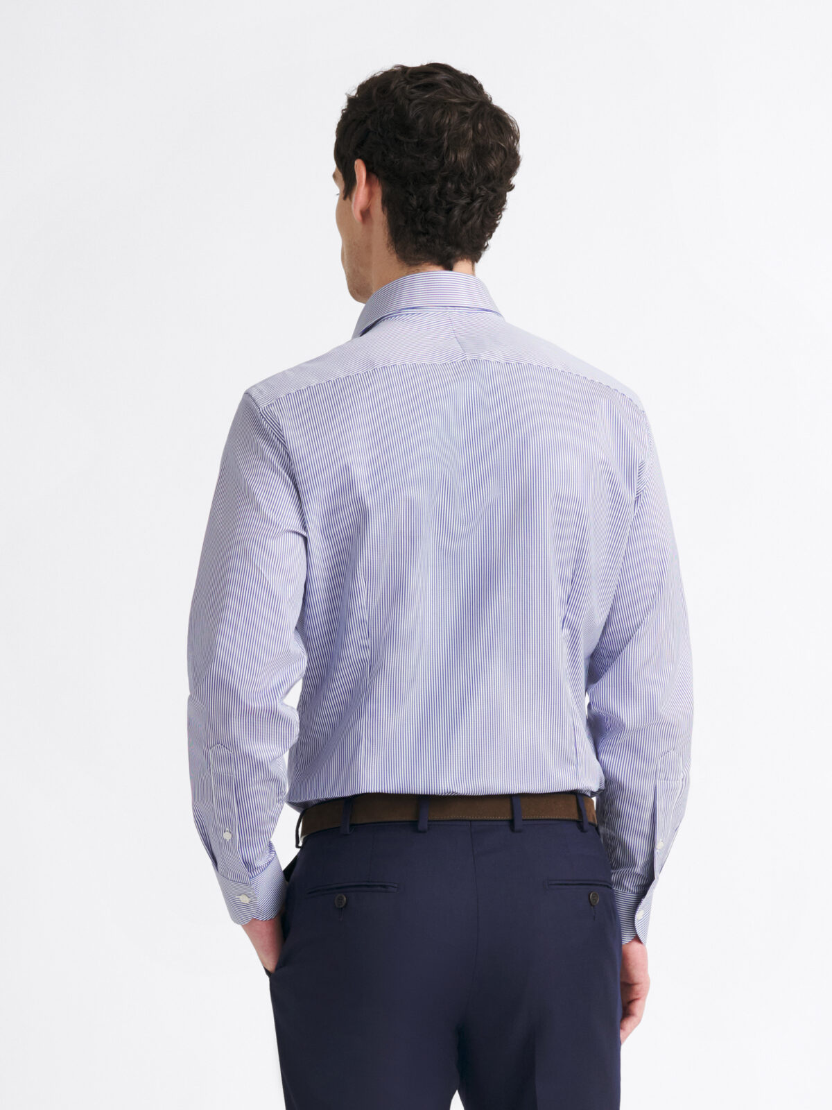 シャツ/ブラウス(長袖/七分) L'Appartement THOMAS MASON STRIPE SHIRTS The Thomas Mason Wrinkle-Resistant Dress Shirt in Light Blue Stripe