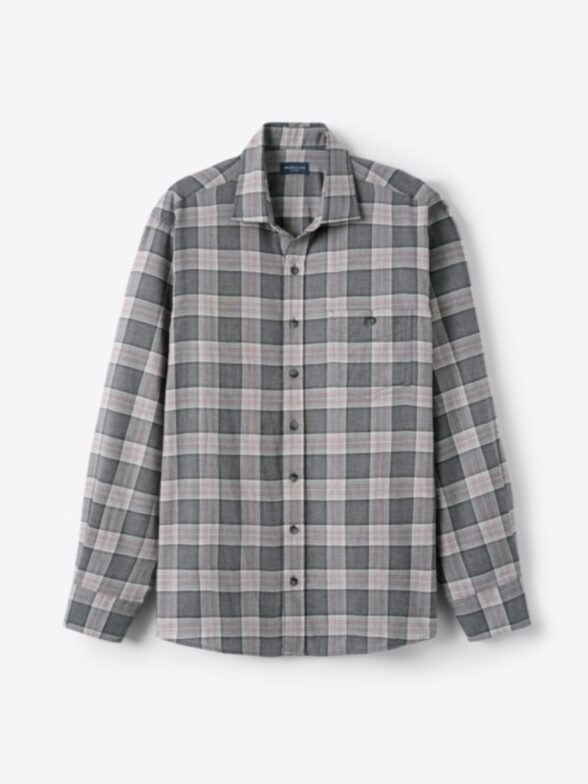 Satoyama Charcoal Grey and Rose Plaid