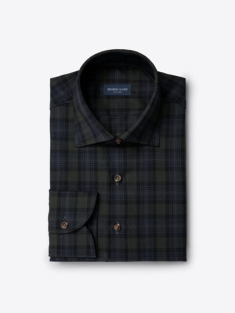 Shop Reda Pine and Navy Plaid Merino Wool