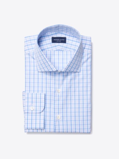 Shop Novara Ocean Blue 120s Check