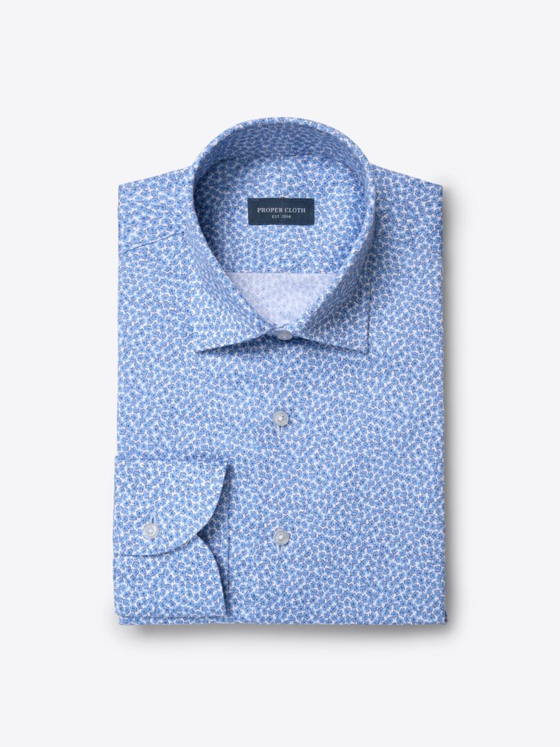 Organic Blue Floral Micro Print 