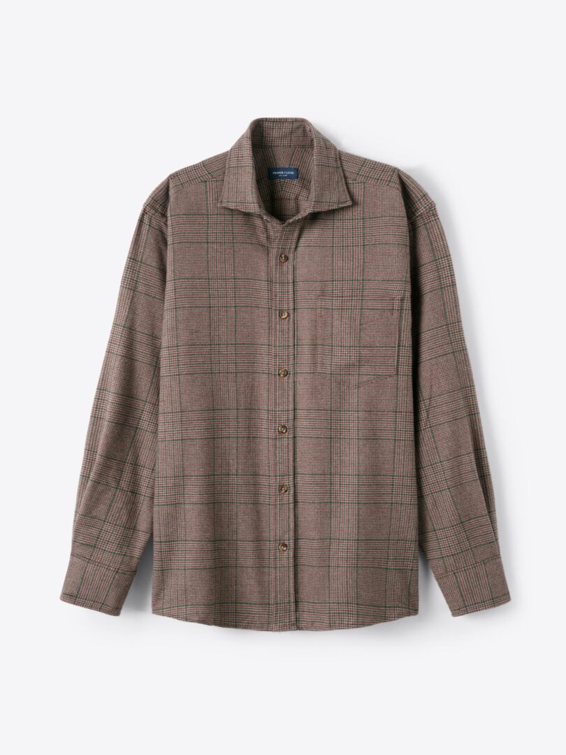Canclini Brown Pine and Burgundy Glen Plaid Beacon Flannel 