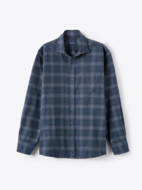 Men’s Canclini Grey Navy Sky Plaid Beacon Flannel Thumb