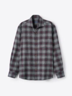 送料無料 通販  Grey in Shirt Flannel Beacon The Black Plaid Burgundy and トップス