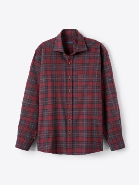 Canclini Burgundy and Grey Plaid Beacon Flannel Product Image