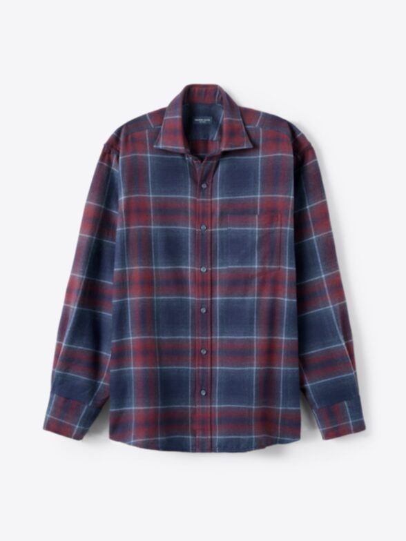 Canclini Blue Burgundy Ombre Plaid Beacon Flannel Product Image