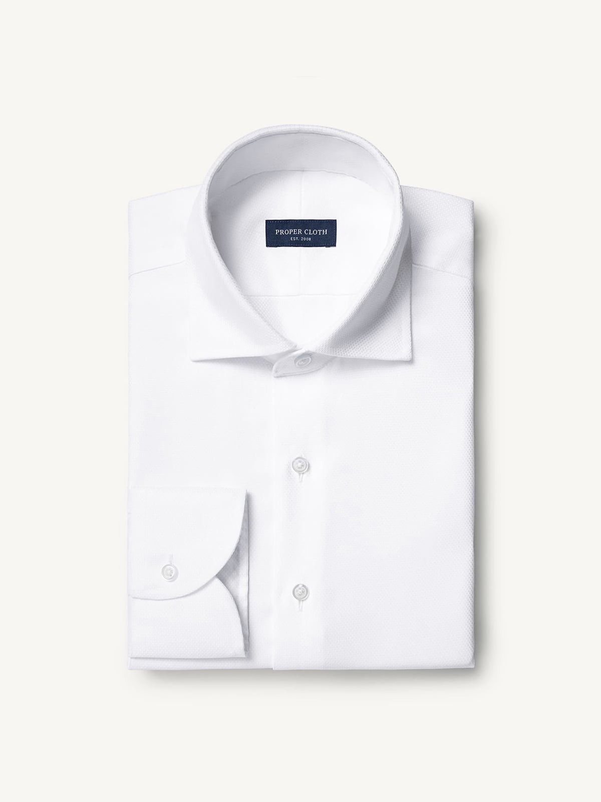 The Royal White Dress Shirt in Micro Jacquard