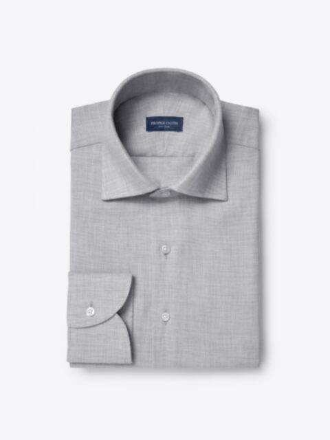 Shop Thomas Mason Light Grey Cotton and Cashmere Flannel