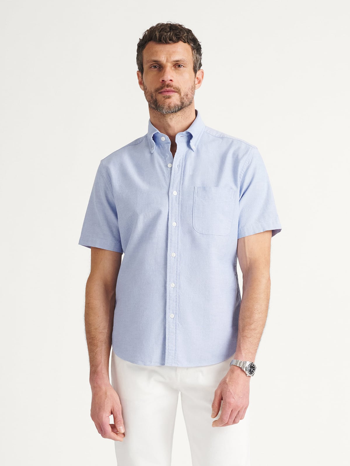 blue dress for baby girl Short Sleeve Oxford Button Shirt For Tall Men main image 1