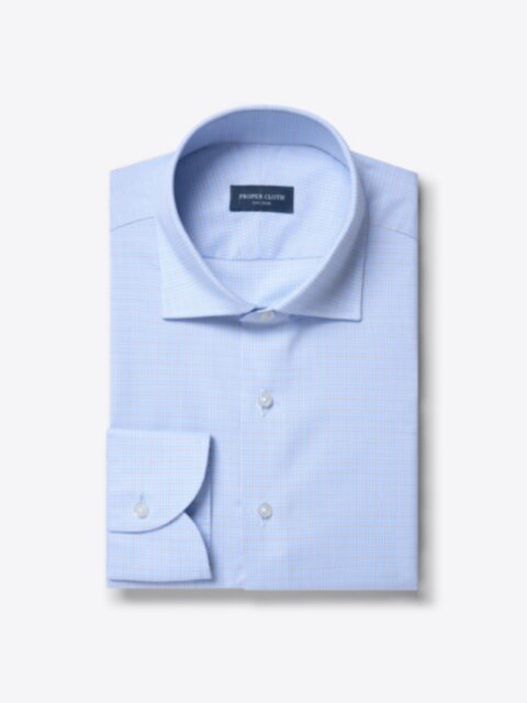Shop Thomas Mason Light Blue and Grey Multi Check Broadcloth