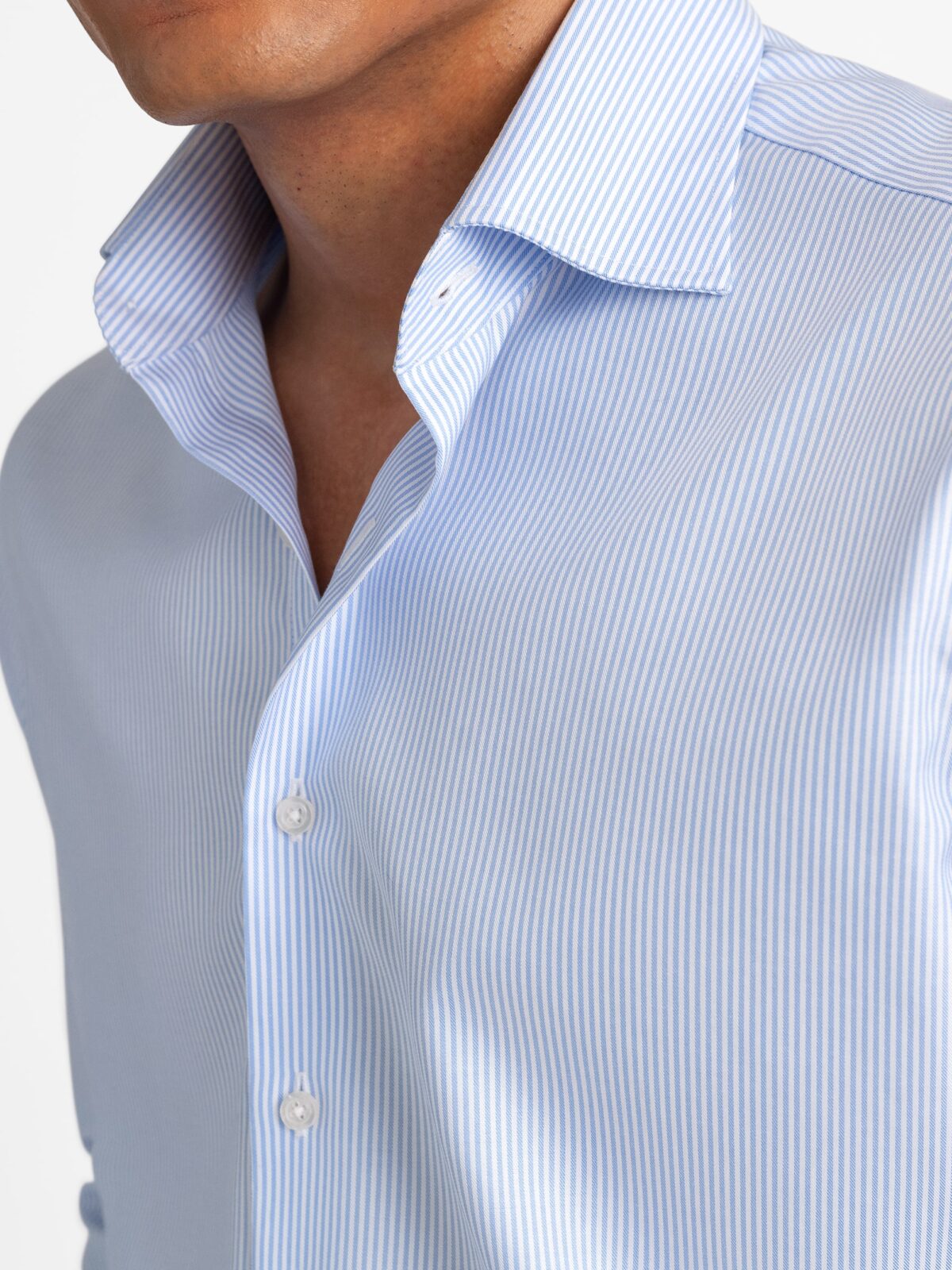 トップス Allege. THOMAS MASON Stripe shirt The Thomas Mason Wrinkle-Resistant Shirt in Light Blue Stripe