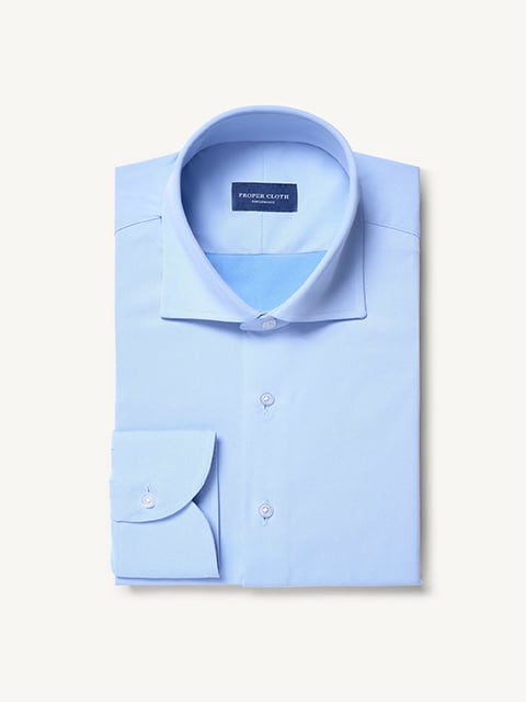 blue dressing shirt Athletic Fit Dress Shirt in Mid Blue M main image 0