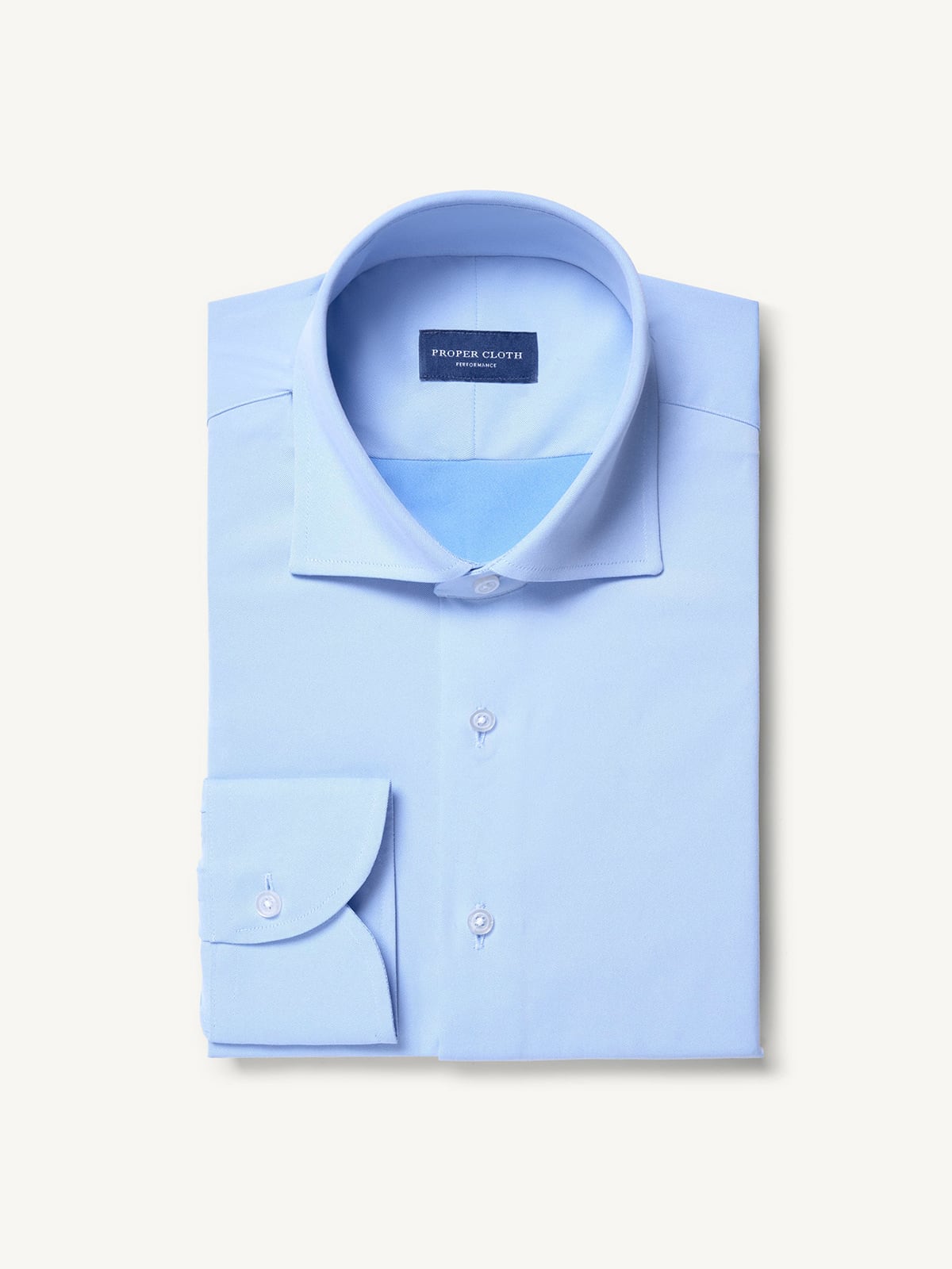 Proper Cloth Men's Performance Blue Twill Custom Dress Shirt - Blue, Size: 17, Regular, Nylon Proper Cloth Men's Performance Blue Twill Custom Dress Shirt - Blue, Size: 17, Regular, Nylon
