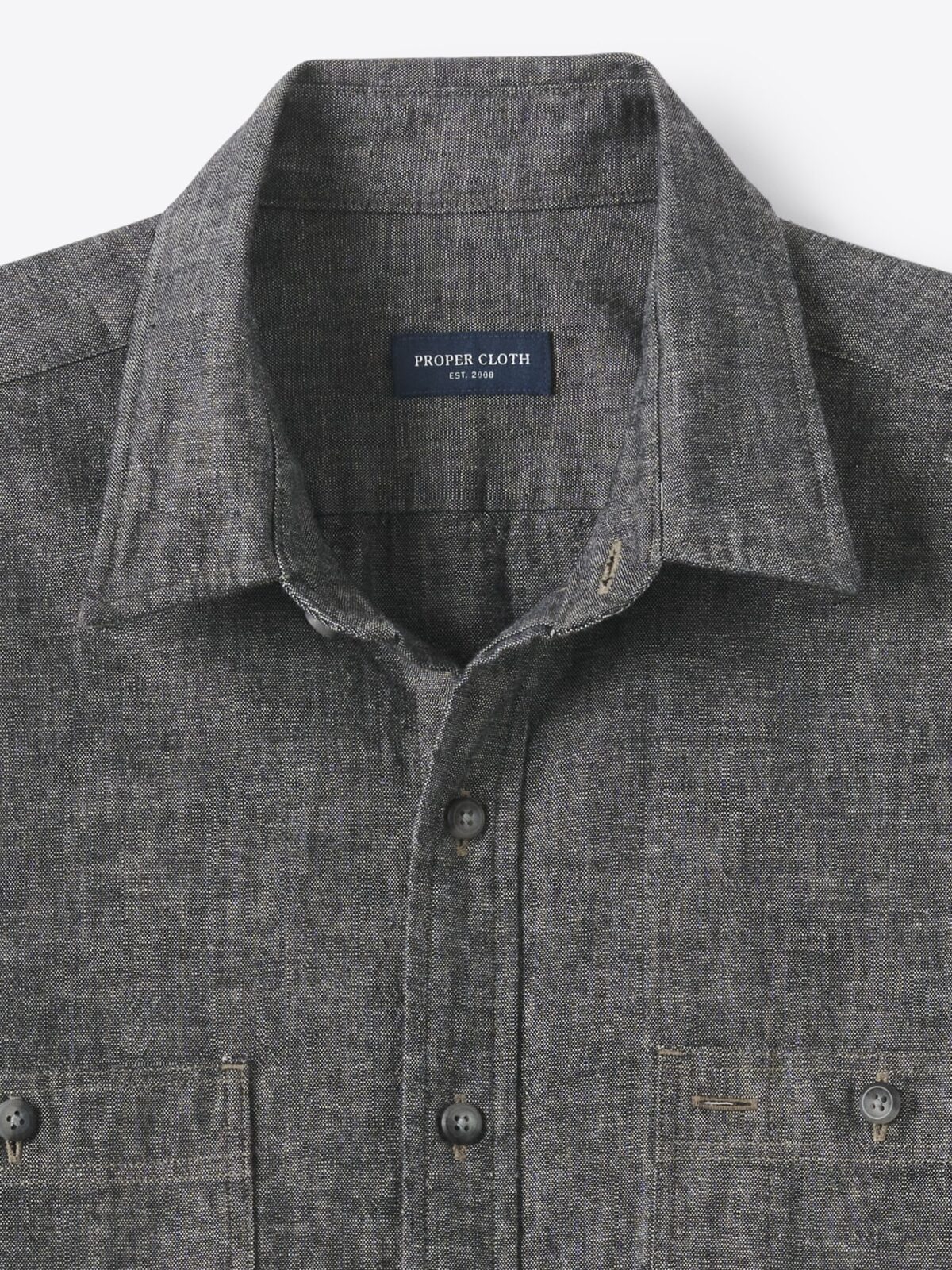 The Japanese Selvedge Heavy Chambray Utility Shirt in Black
