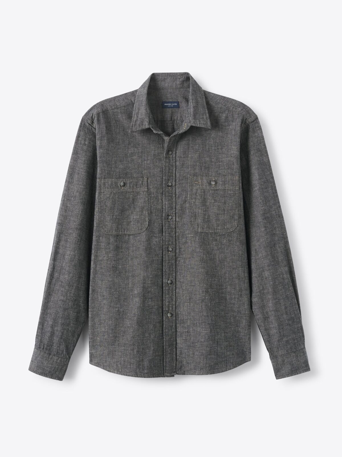 The Japanese Selvedge Heavy Chambray Utility Shirt in Black