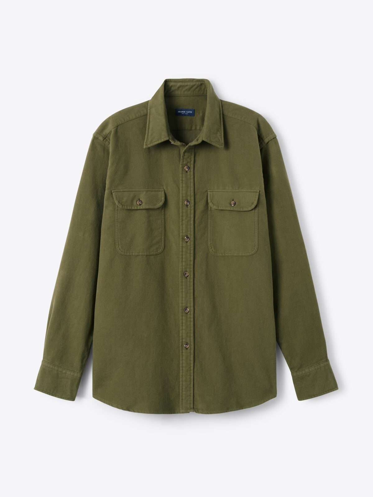 The Stretch Chamois Overshirt in Fatigue