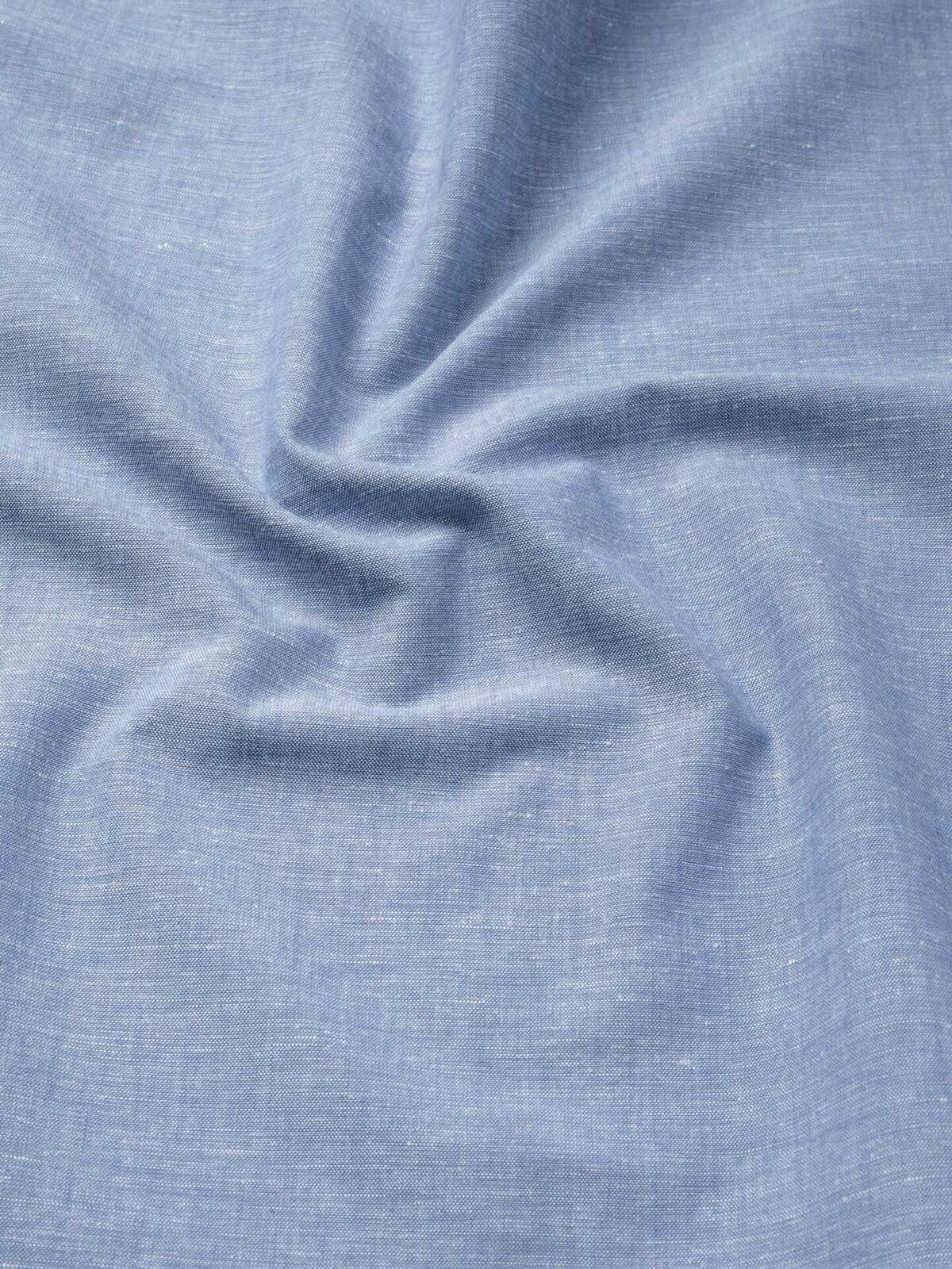 Portuguese Faded Blue Organic Cotton and Linen Blend Shirts by