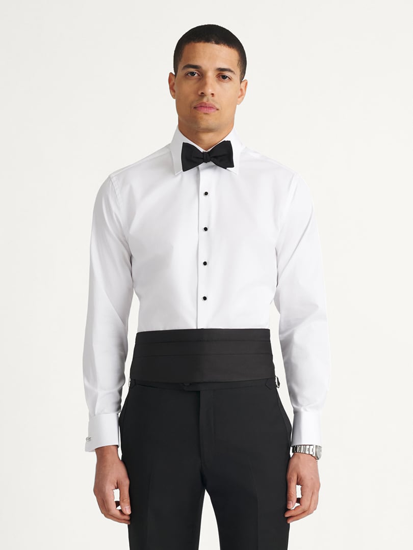 The Plain Front Tuxedo Shirt Detail